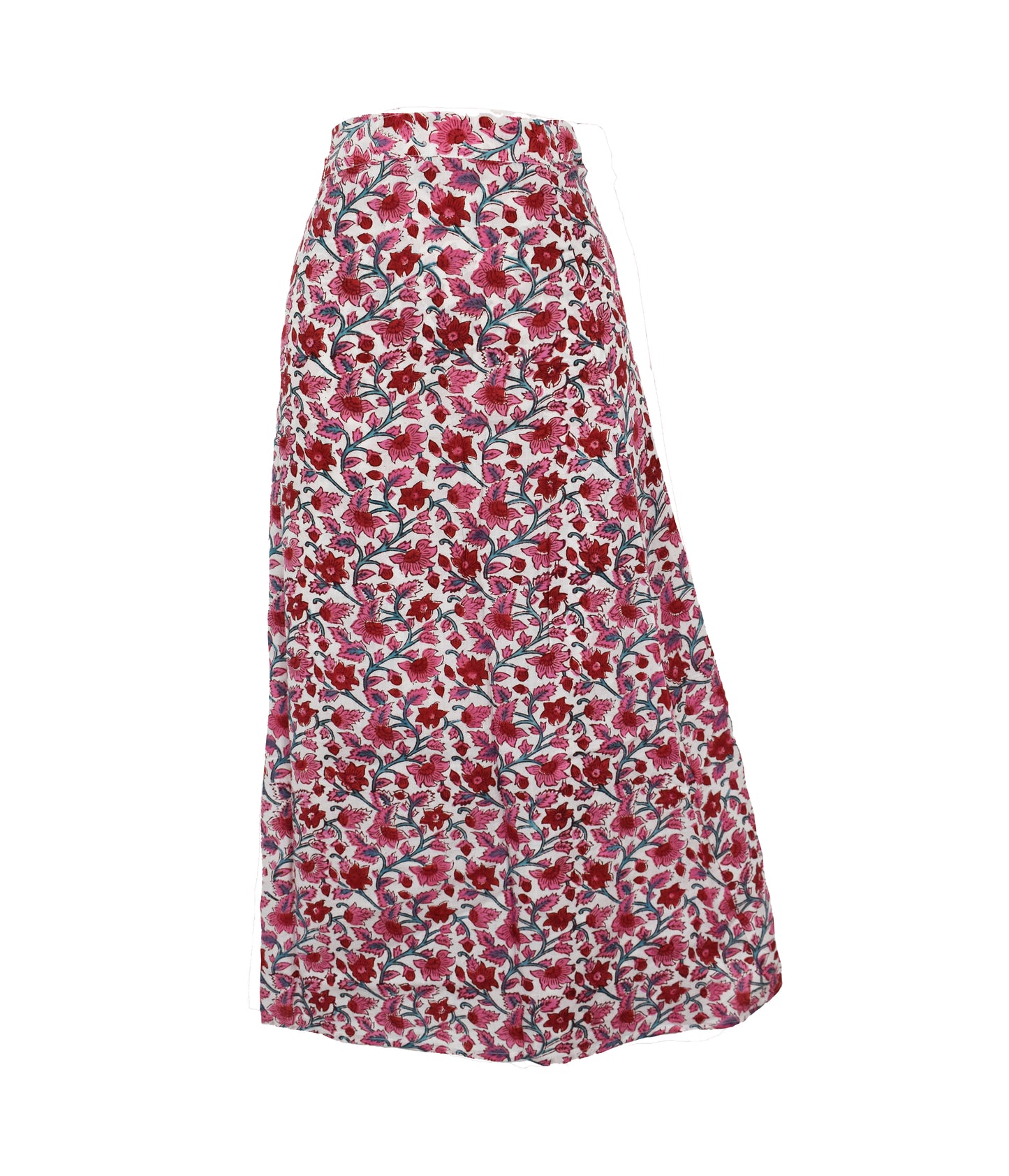 Indian Block Print Cotton Wrap Skirt