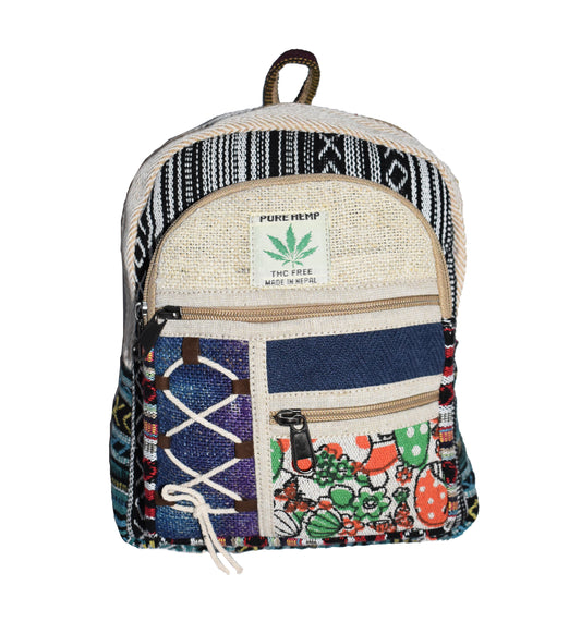 Small Hemp & Cotton Printed Back Pack