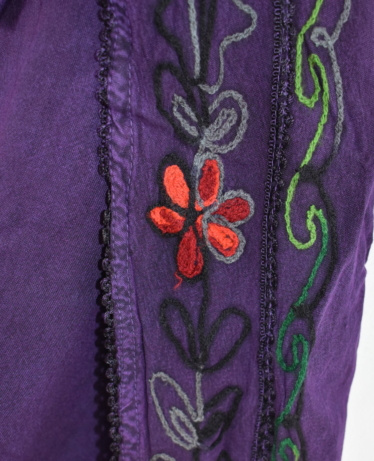 Embroidered Fisherman Style Trousers