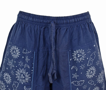 Celestial Print Cotton Harem Trousers