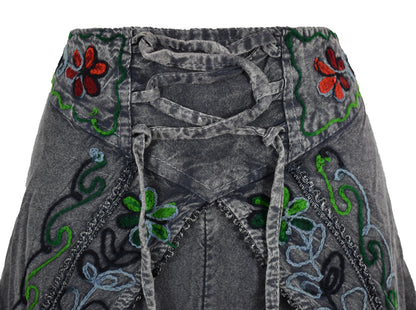 Embroidered Fisherman Style Trousers