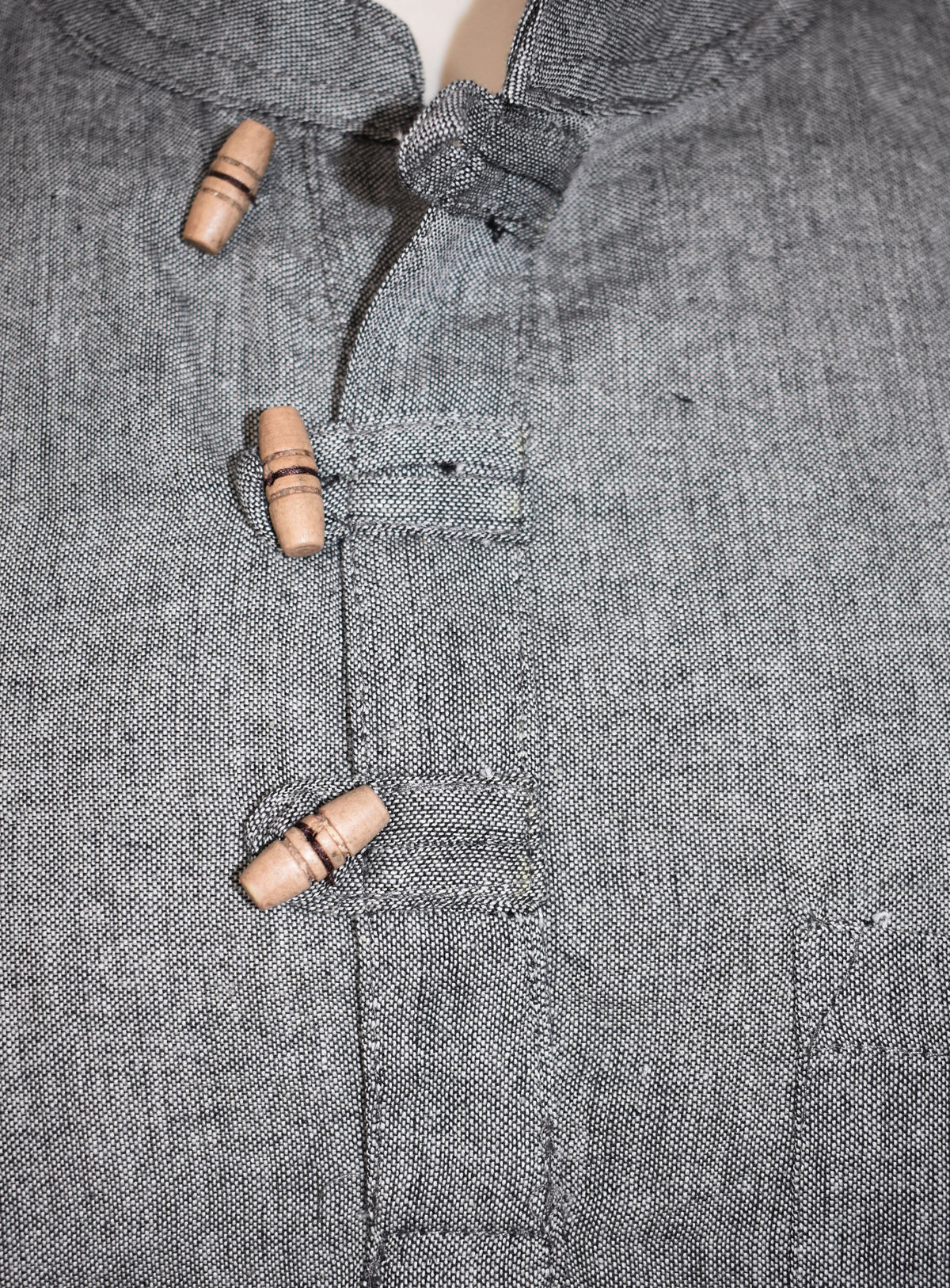 Plain Cotton Collarless Shirt