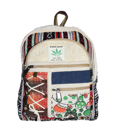 Small Hemp & Cotton Printed Back Pack