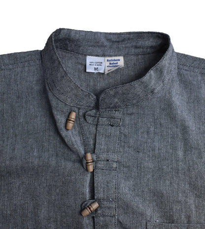 Plain Cotton Collarless Shirt
