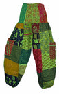 Patchwork Overdyed Shirred Waist Harem Trousers