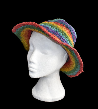 Rainbow Hemp Sun Hat