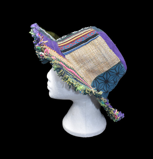 Hemp & Cotton Patchwork Sun Hat