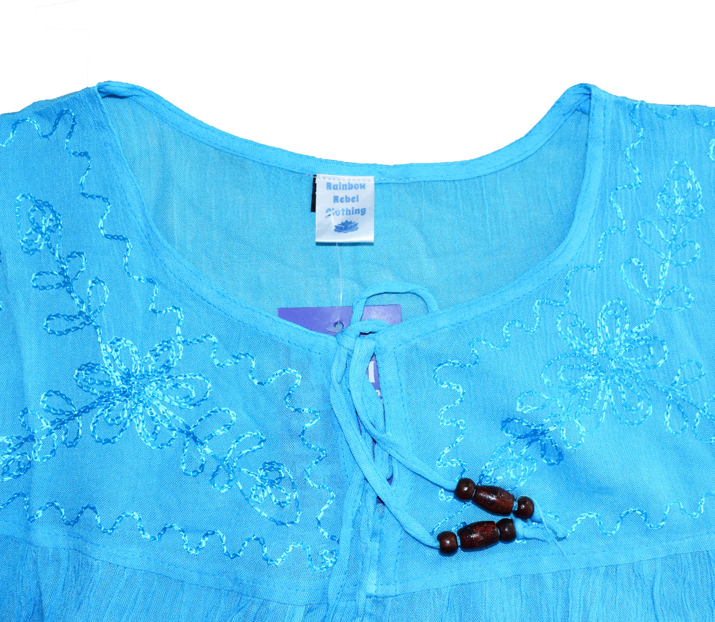 Embroidered Viscose Tunic Top