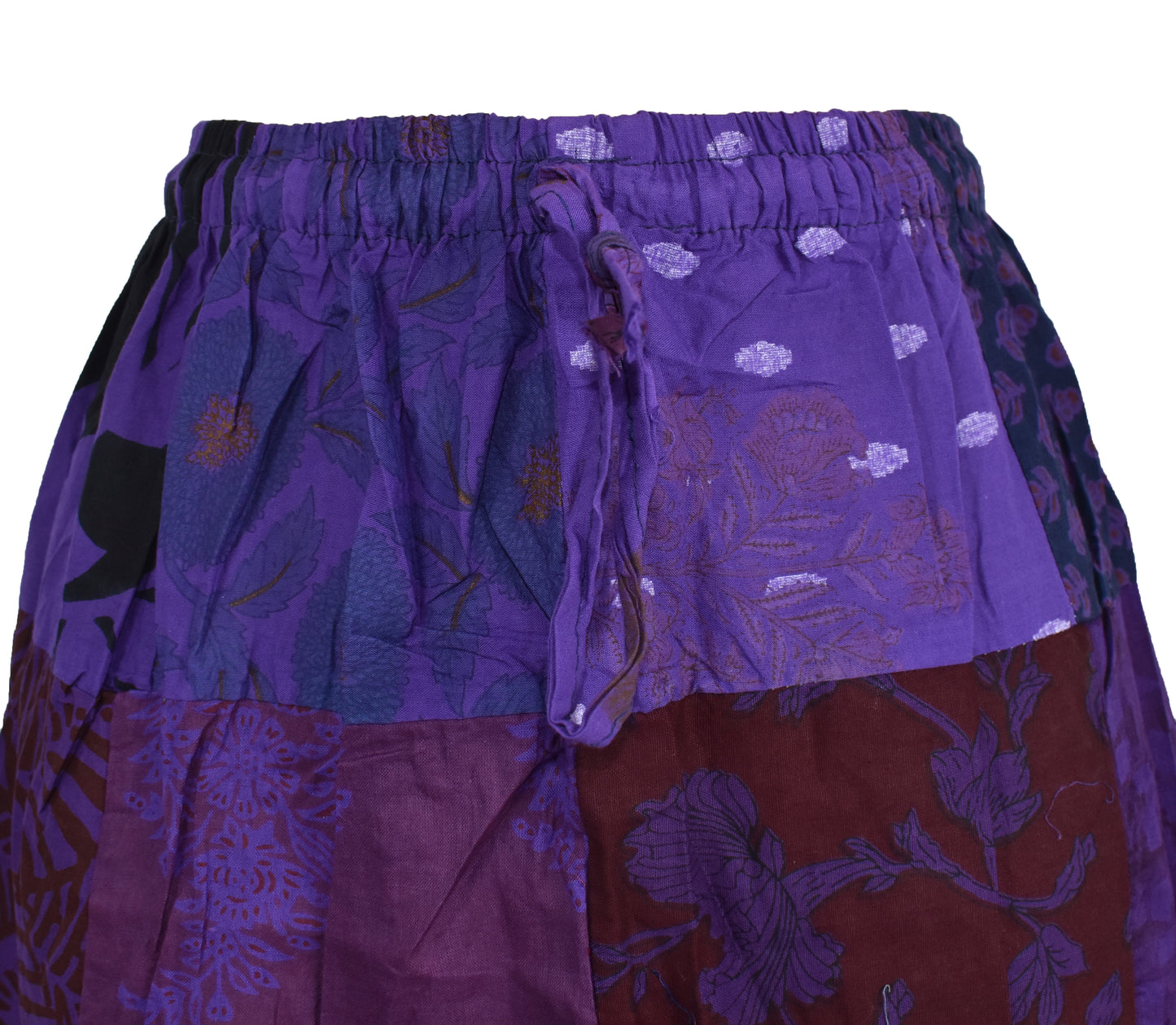 Patchwork Overdyed Cotton Skirt