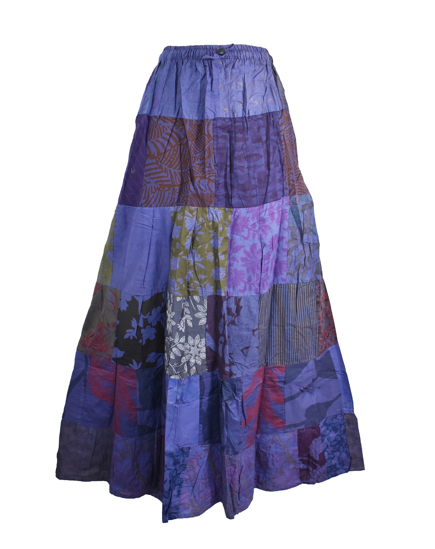 Patchwork Overdyed Cotton Skirt