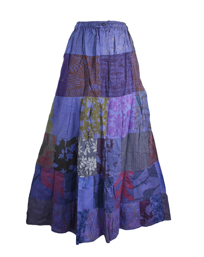 Patchwork Overdyed Cotton Skirt