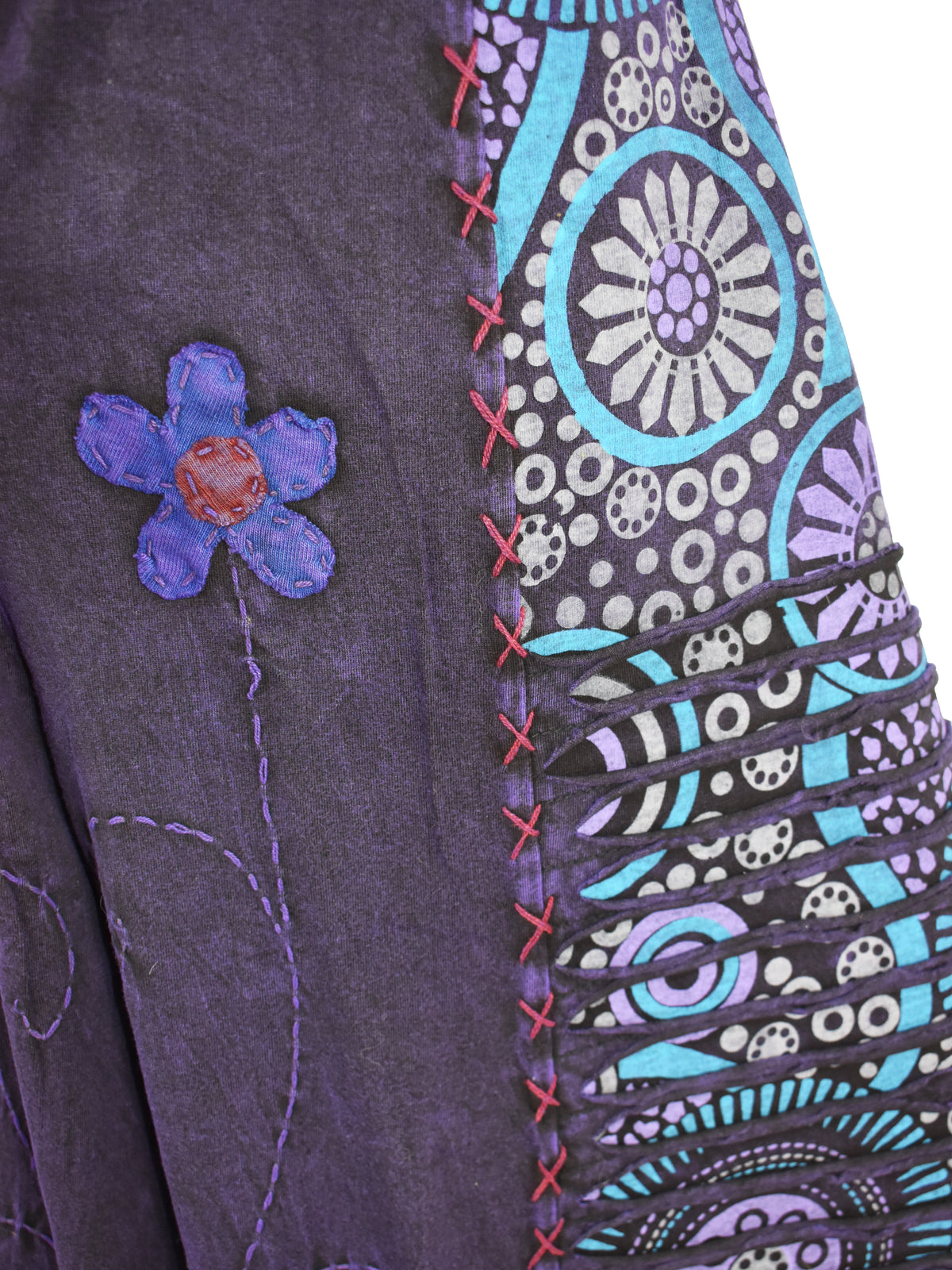 Wide Leg Embroidered Trousers