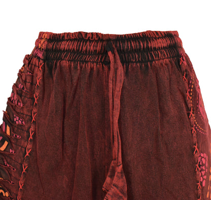 Wide Leg Embroidered Trousers