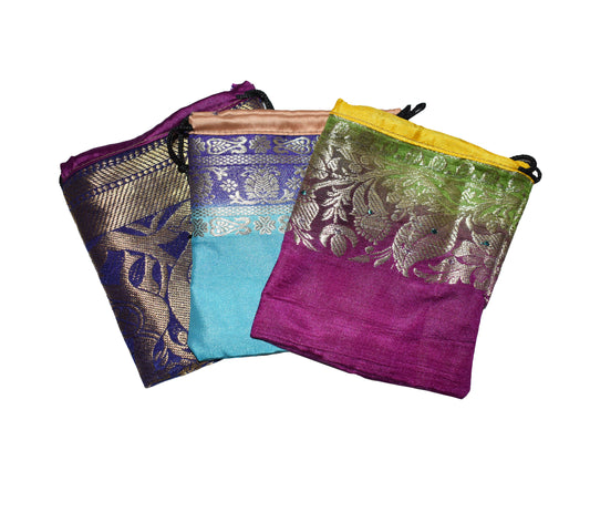 Small Sari Silk Gift Bags (A6)