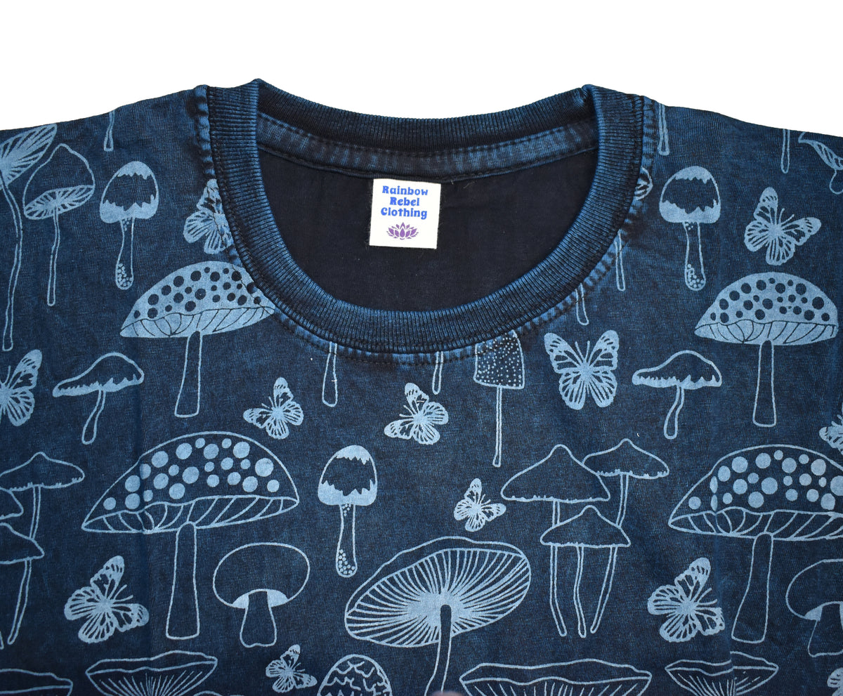 Hand Printed Stonewashed Mushroom T-Shirt
