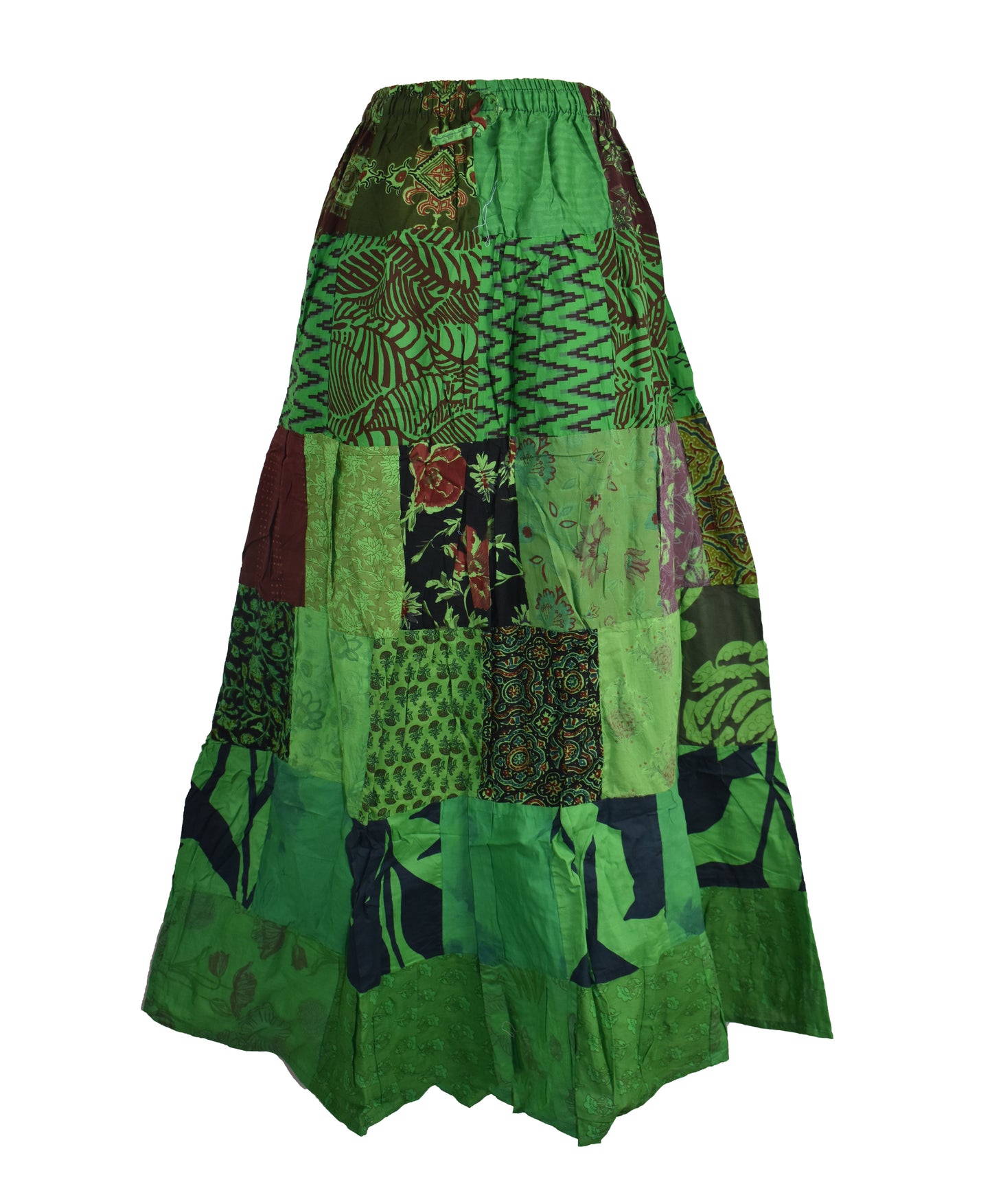 Patchwork Overdyed Cotton Skirt