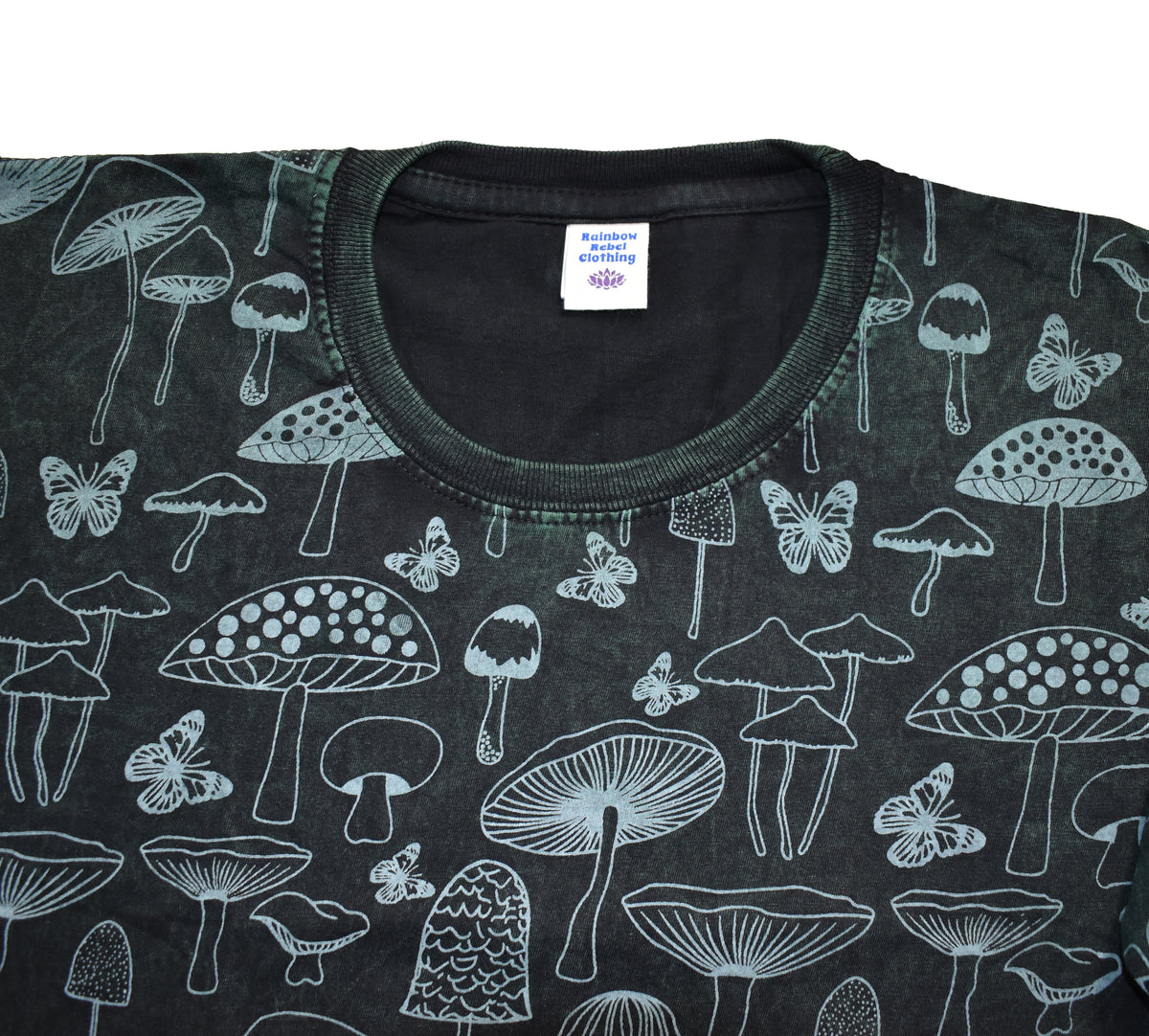 Hand Printed Stonewashed Mushroom T-Shirt