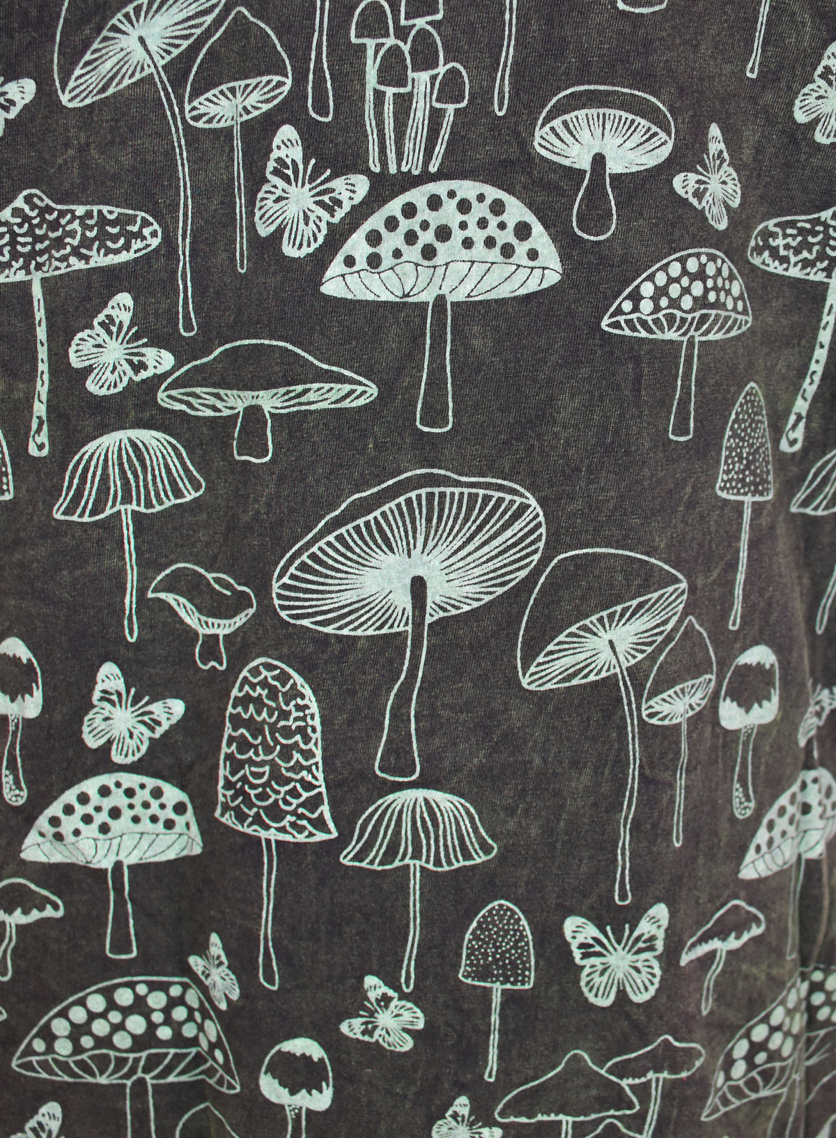 Hand Printed Stonewashed Mushroom T-Shirt