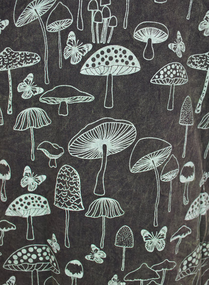 Hand Printed Stonewashed Mushroom T-Shirt