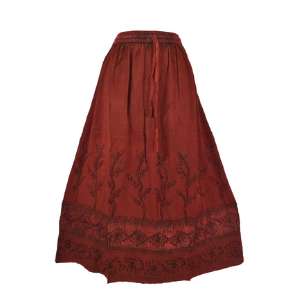 Embroidered Viscose Skirt