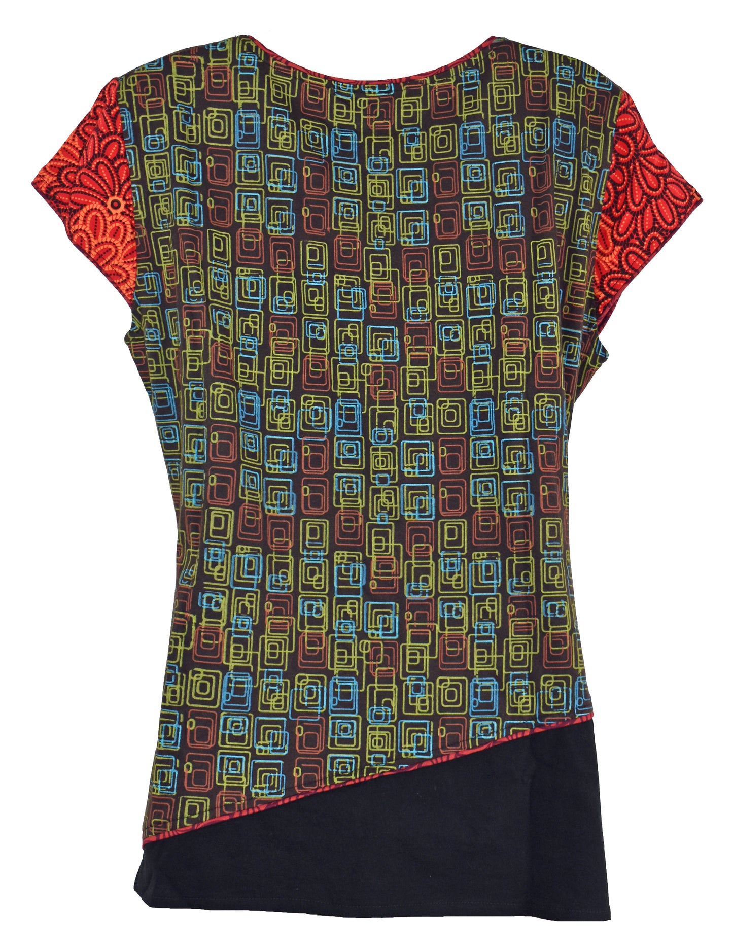 Boho Printed Cotton Cap Sleeve Top