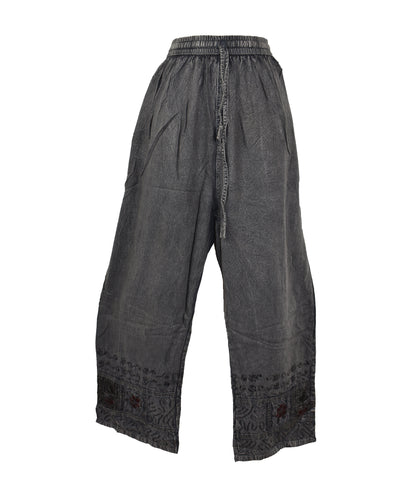 Embroidered Viscose Trousers
