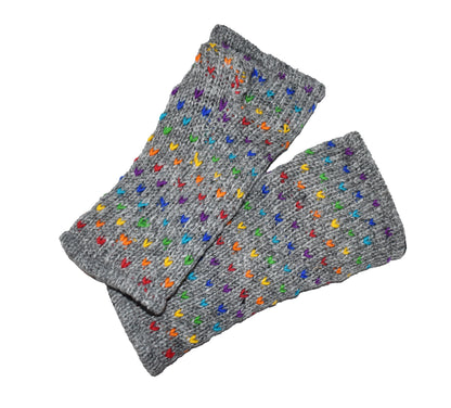 Dotty Wool Fleece Lined Wrist Warmer