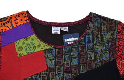 Boho Printed Cotton Cap Sleeve Top