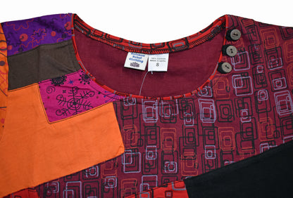 Boho Printed Cotton Cap Sleeve Top