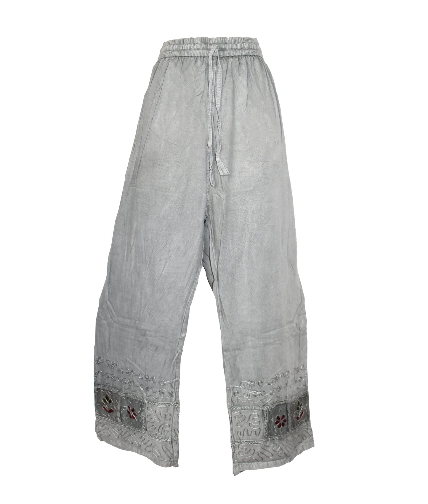 Embroidered Viscose Trousers