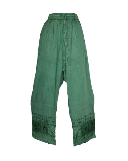 Embroidered Viscose Trousers