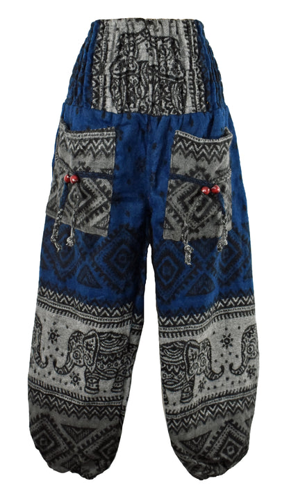 Acrylic Fleece Elephant Harem Trousers