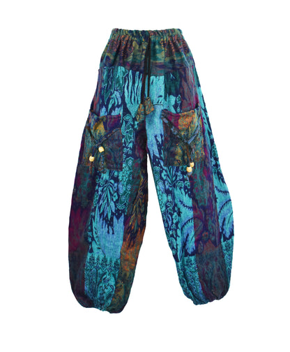 Floral Fleece Harem Trousers