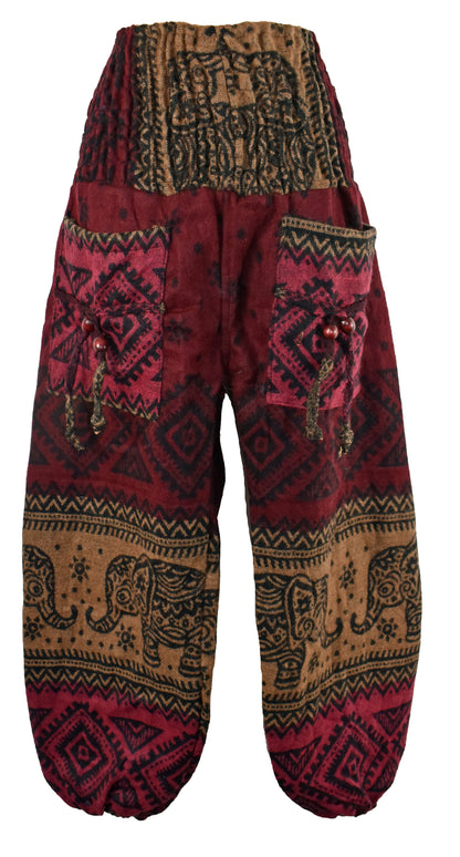 Acrylic Fleece Elephant Harem Trousers