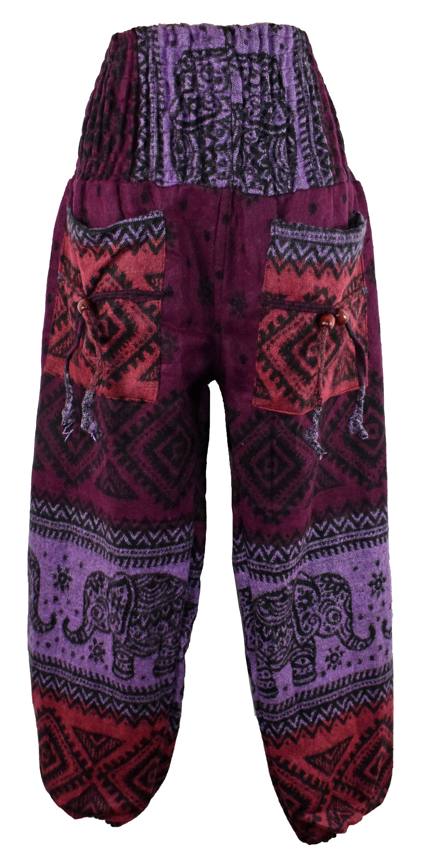 Acrylic Fleece Elephant Harem Trousers