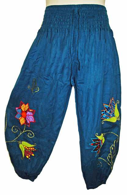 Hippy Butterfly Pattern Cotton Trousers