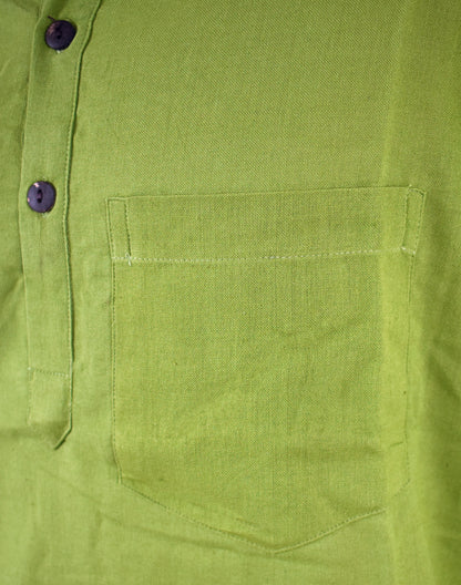 Plain Cotton Collarless Shirt