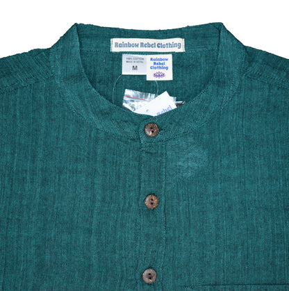 Plain Cotton Collarless Shirt