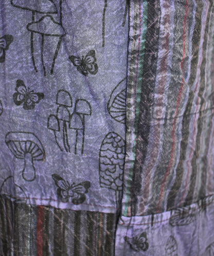 Mushroom Print Patchwork Harem Trousers