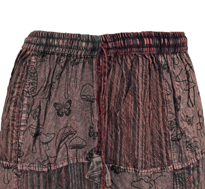 Mushroom Print Patchwork Harem Trousers