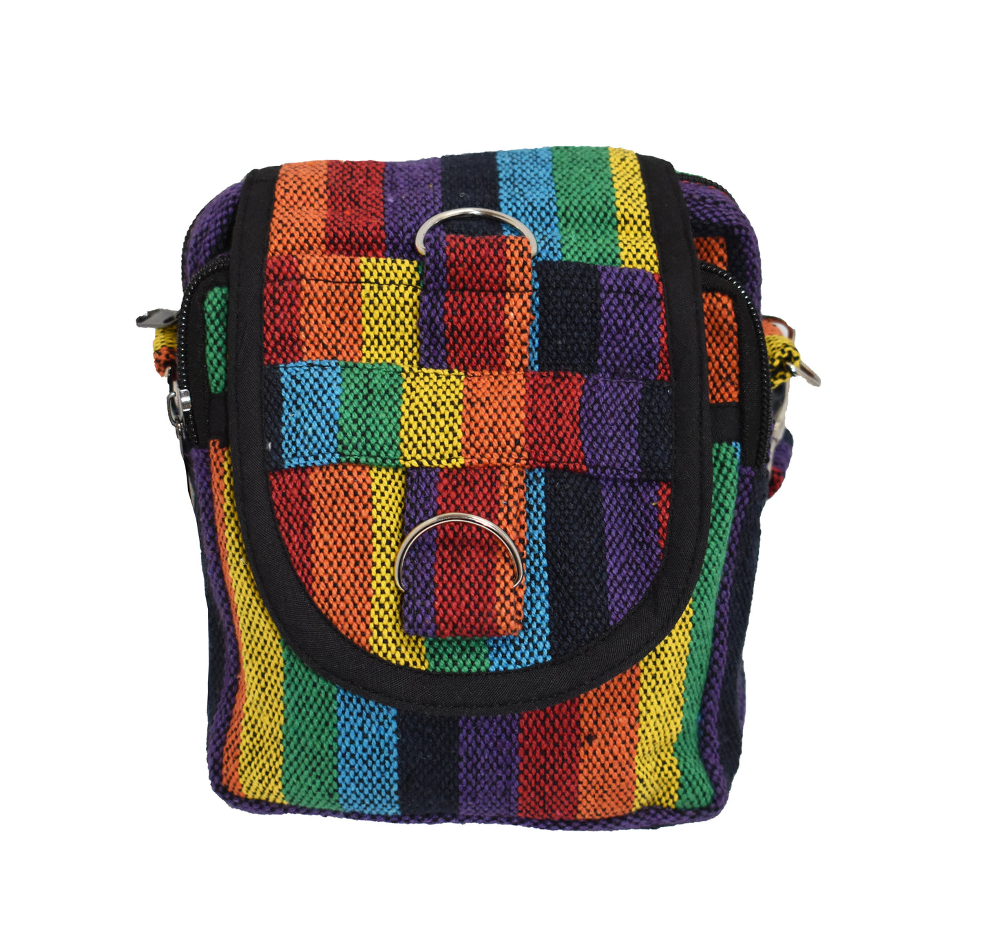 Striped Cotton Passport Shoulder Bag