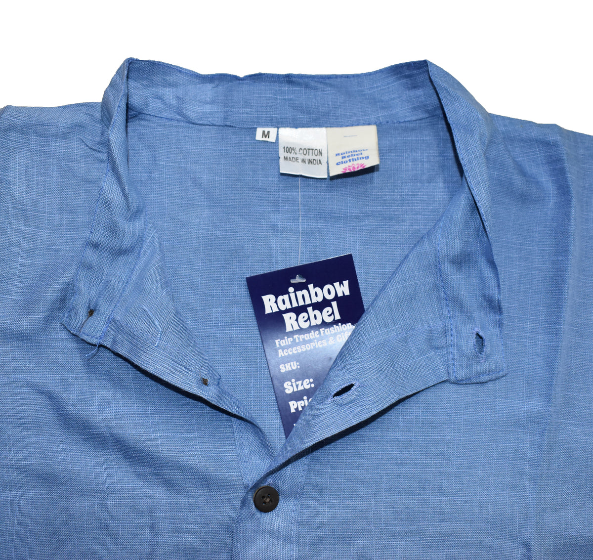 Plain Cotton Collarless Shirt