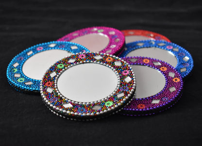 Round Beaded Mirror