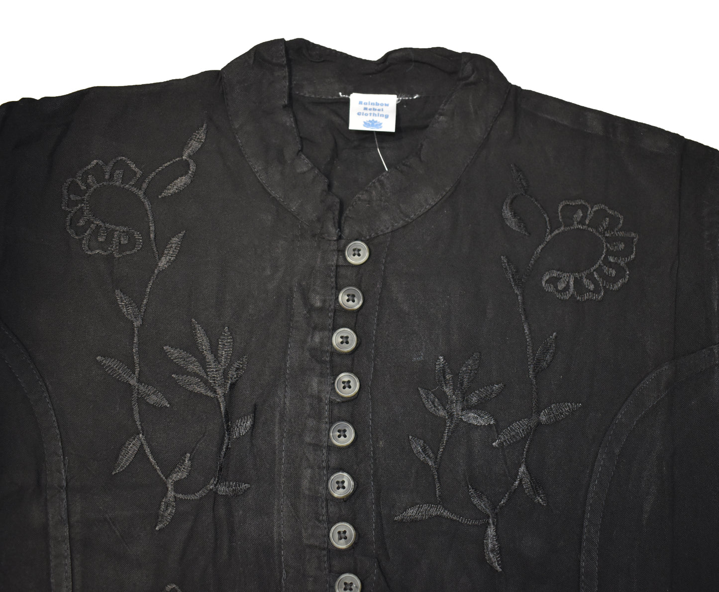 Embroidered Stonewashed Viscose Blouse