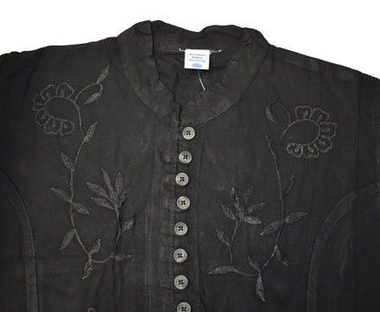 Embroidered Stonewashed Viscose Blouse