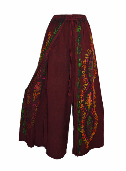 Embroidered Fisherman Style Trousers
