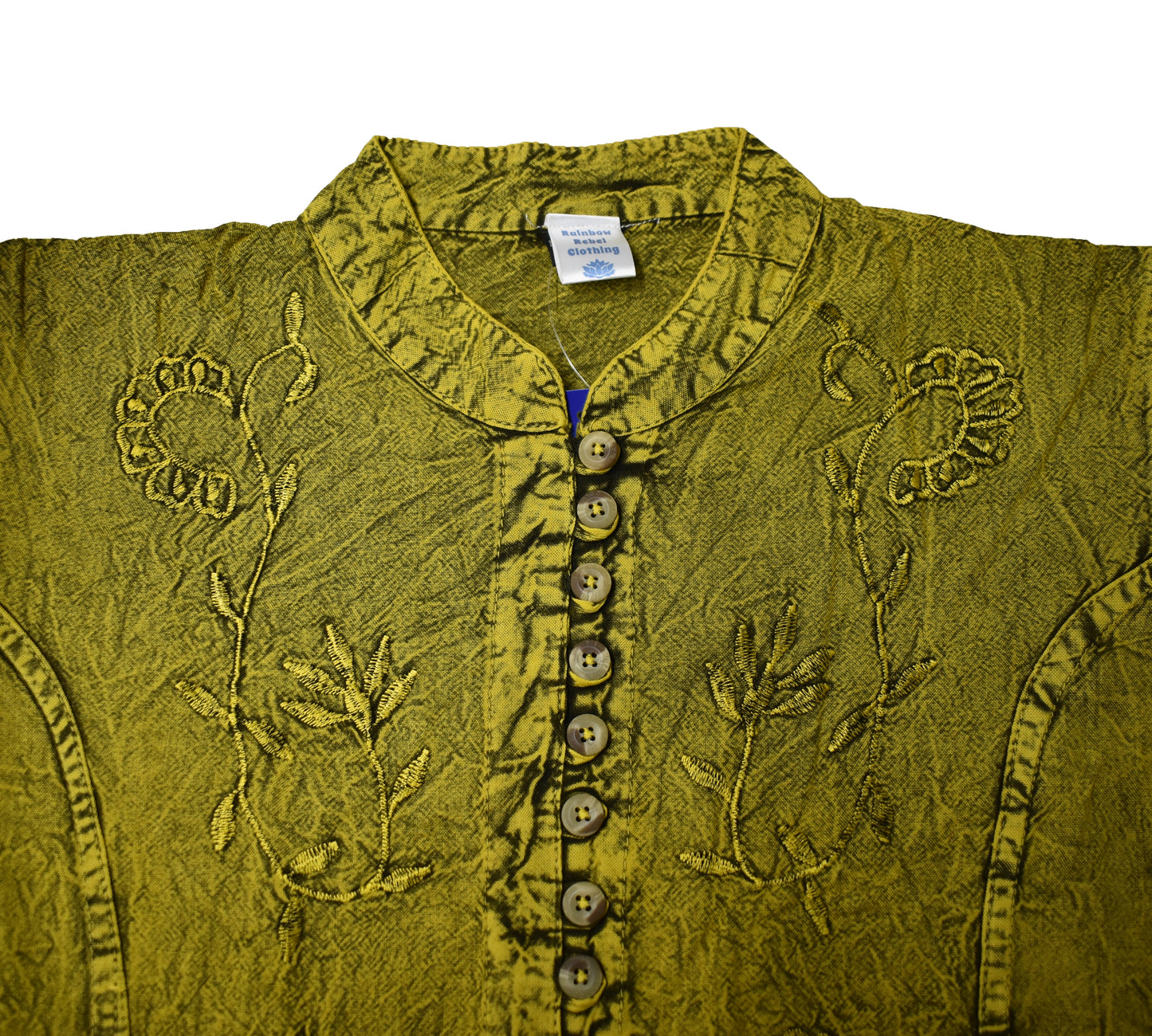 Embroidered Stonewashed Viscose Blouse
