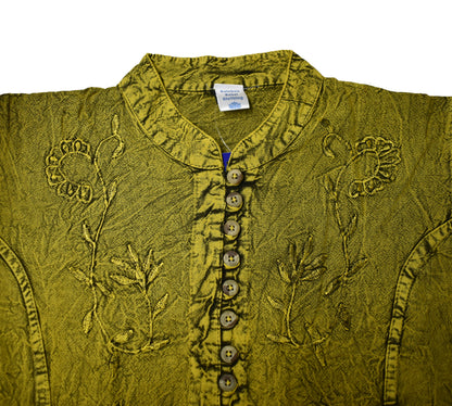 Embroidered Stonewashed Viscose Blouse