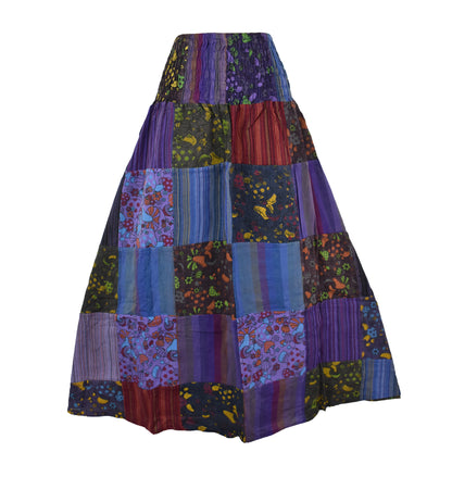 Patchwork Mushroom Print Skirt