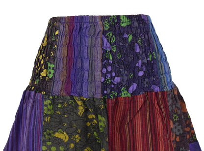 Patchwork Mushroom Print Skirt